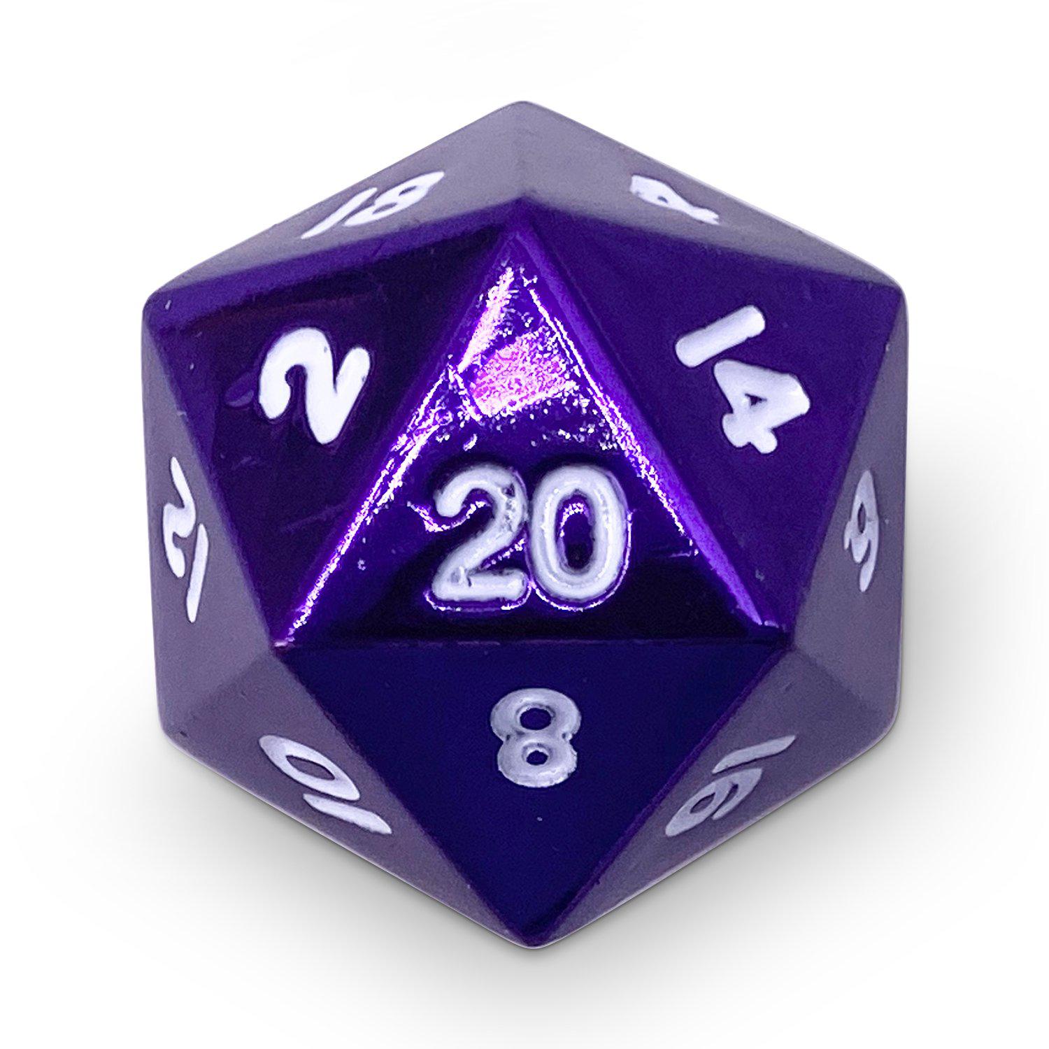 Single Alloy Dice - Bardic Purple D20 - NOR 04569