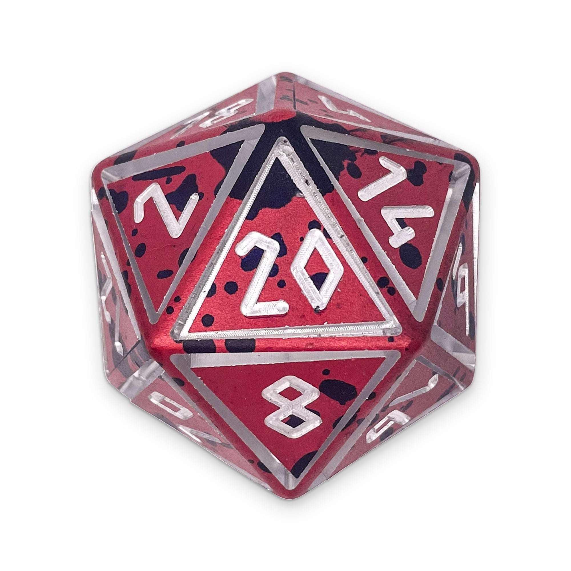 Berserker's Frenzy - Nimbus™ Boulder® 55mm 6063 Aluminum Wondrous Dice-Aluminum Dice-Norse Foundry-Norse Foundry-aluminum dice-dungeons & dragons-d&d dice-rpg dice-d20-d&d-55mm-oversize-boulder-perfect for tabletop rpgs
