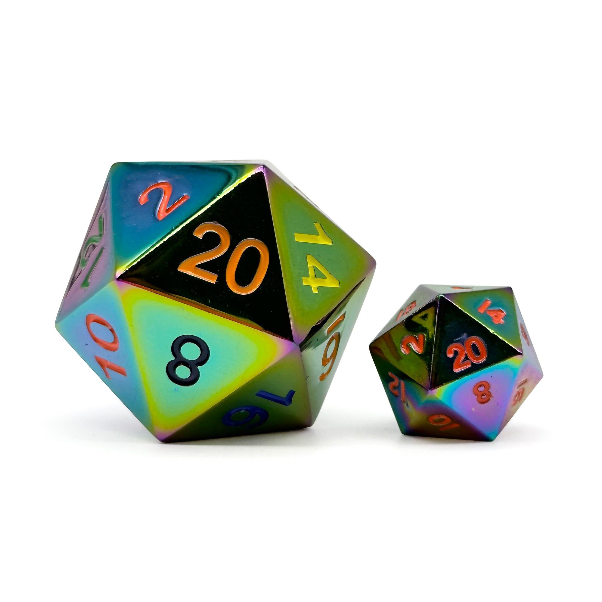 BiFrost - Boulder® 45mm D20 Metal Dice-Zinc Alloy Dice-Norse Foundry-Norse Foundry-dungeons & dragons-d&d dice-rpg dice-d20-metal dice-d&d-45mm-oversize-boulder-perfect for tabletop rpgs