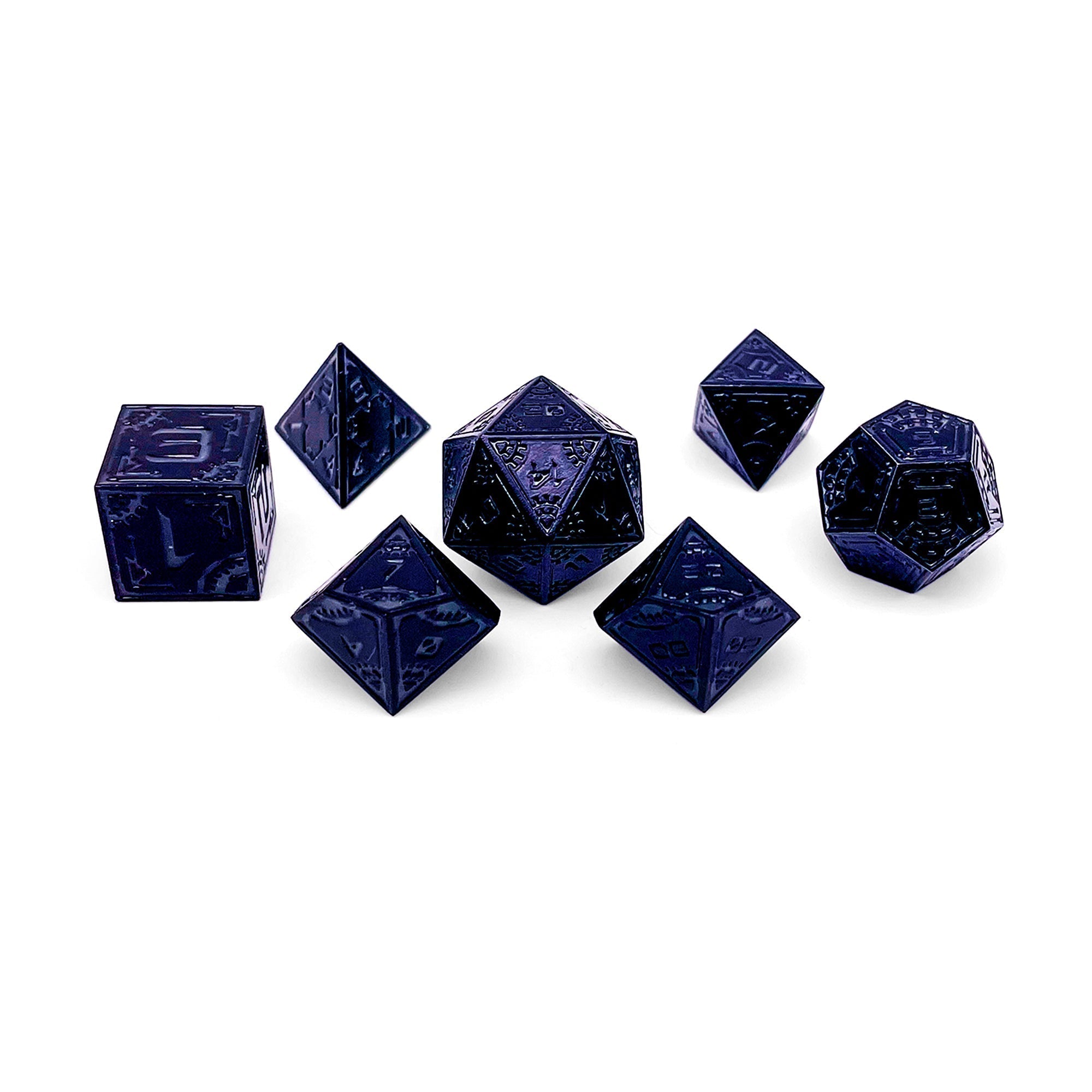 Black Hole - Space Dice 7 Piece RPG Set Alloy Metal Dice | Glows in the Dark-Metal - Zinc Alloy Dice-Norse Foundry-Dungeons and Dragons-D&D Dice-D20-Metal Dice Set-D&D-D&D Metal Dice Set-Perfect for Tabletop RPGs