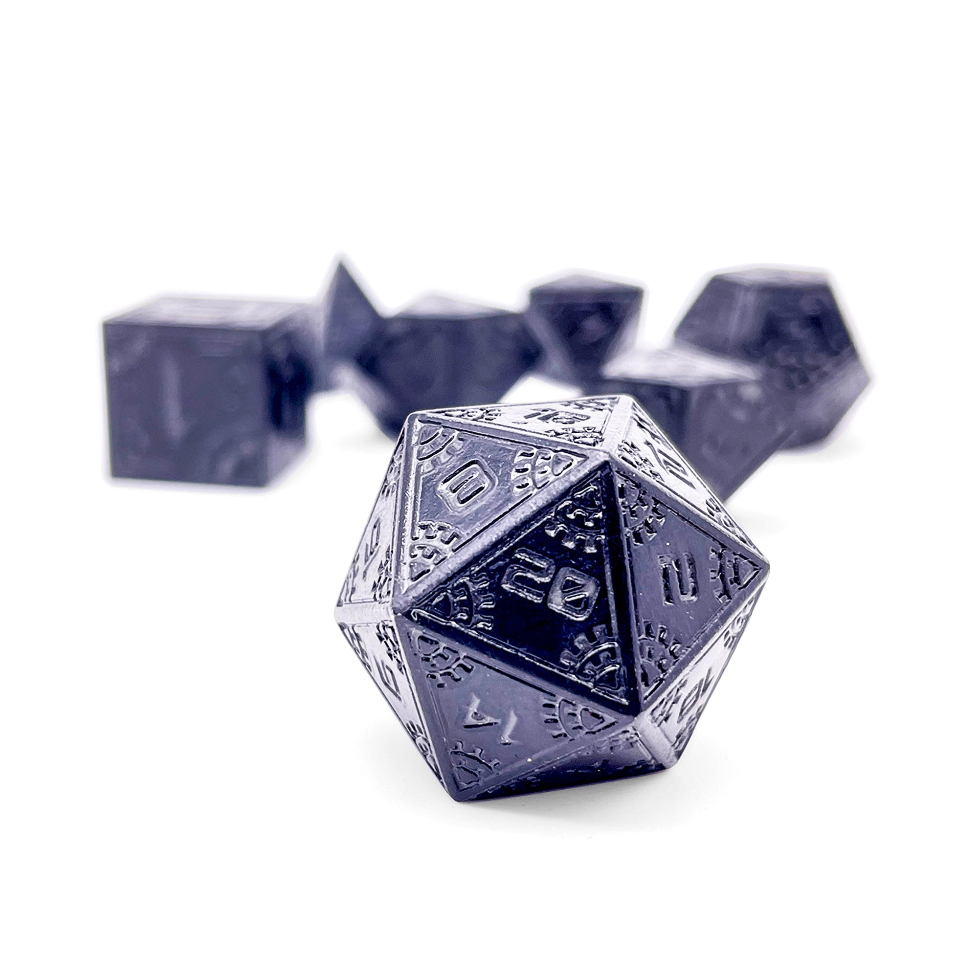 Black Hole - Space Dice 7 Piece RPG Set Alloy Metal Dice | Glows in the Dark-Metal - Zinc Alloy Dice-Norse Foundry-Dungeons and Dragons-D&D Dice-D20-Metal Dice Set-DnD-D&D Metal Dice Set-Perfect for Tabletop RPGs
