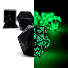 Black Hole - Space Dice 7 Piece RPG Set Alloy Metal Dice | Glows in the Dark-Metal - Zinc Alloy Dice-Norse Foundry-Norse Foundry-dungeons & dragons-d&d dice set-rpg dice set-d20-metal dice set-d&d-perfect for tabletop rpgs