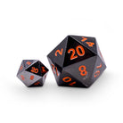 Black Lava - Boulder® 45mm D20 Metal Dice-Zinc Alloy Dice-Norse Foundry-Norse Foundry-dungeons & dragons-d&d dice-rpg dice-d20-metal dice-d&d-45mm-oversize-boulder-perfect for tabletop rpgs