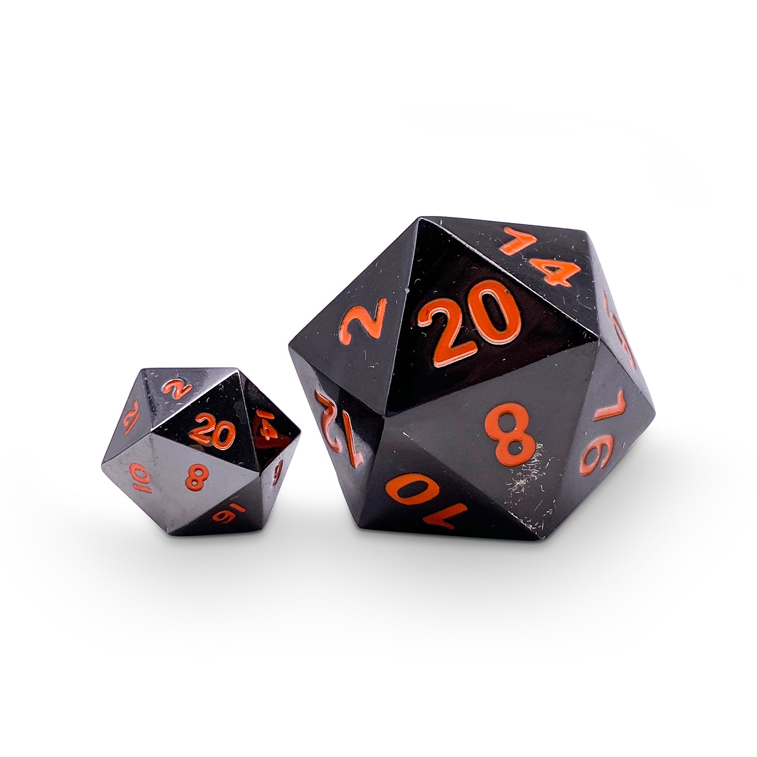 Black Lava - Boulder® 45mm D20 Metal Dice-Zinc Alloy Dice-Norse Foundry-Norse Foundry-dungeons & dragons-d&d dice-rpg dice-d20-metal dice-d&d-45mm-oversize-boulder-perfect for tabletop rpgs