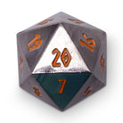 Black Lava Metal Countdown Dice 25mm-Zinc Alloy Dice-Norse Foundry-Norse Foundry-dungeons & dragons-d&d dice-rpg d20-metal d20-d&d-d20-countdown-25mm-perfect for tabletop rpgs
