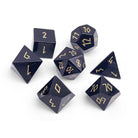 Black Obsidian - Gold Font - 7 Piece RPG Set Gemstone Dice-Gemstone Dice-Norse Foundry-Gemstone Dice-Dungeons and Dragons Dice-Gem Dice-DND Dice-Gaming Dice-Perfect for Tabletop RPGs-Dice Set