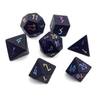 Black Obsidian - Raised Holographic 7 Piece RPG Set Gemstone Dice-Gemstone Dice-Norse Foundry-Gemstone Dice-Dungeons and Dragons Dice-Gem Dice-DND Dice-Gaming Dice-Perfect for Tabletop RPGs-Dice Set