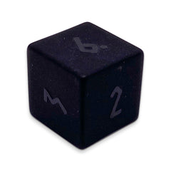 Black Obsidian - Raised Single D6 Gemstone Dice