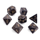 Black Striped Marble - 7 Piece RPG Set Gemstone Dice-Gemstone Dice-Norse Foundry-Gemstone Dice-Dungeons & Dragons Dice-Gem Dice-D&D Dice-Gaming Dice-Perfect for Tabletop RPGs-Dice Set
