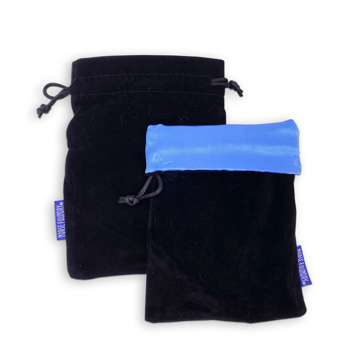 Black/Blue Dice Bag 5 x 7″ Velvet with Reinforced Treated Satin