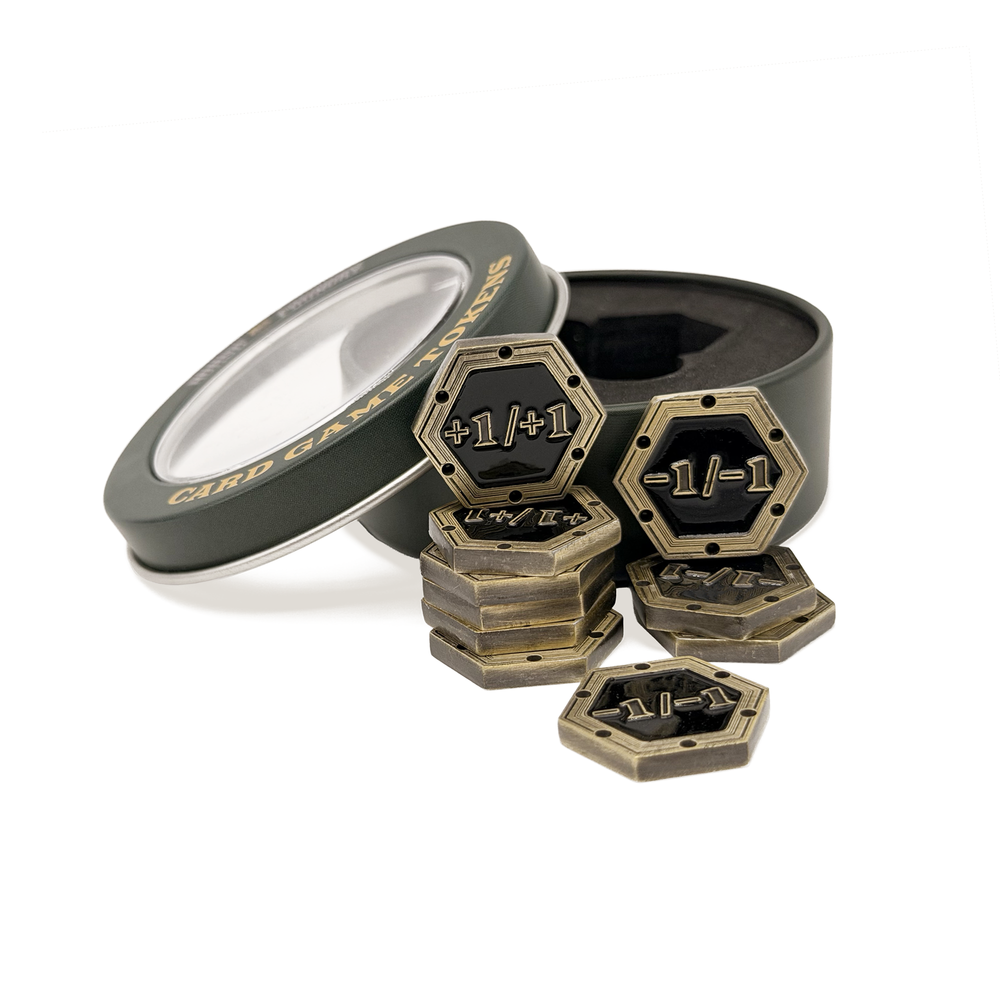 +1/+1 & -1/-1 CCG Tokens - Gold with Black