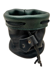 Black and Green Leather Dice Bag / Dice Cup Transformer