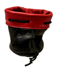 Black and Red Dragon Scale Leather Dice Bag / Dice Cup Transformer