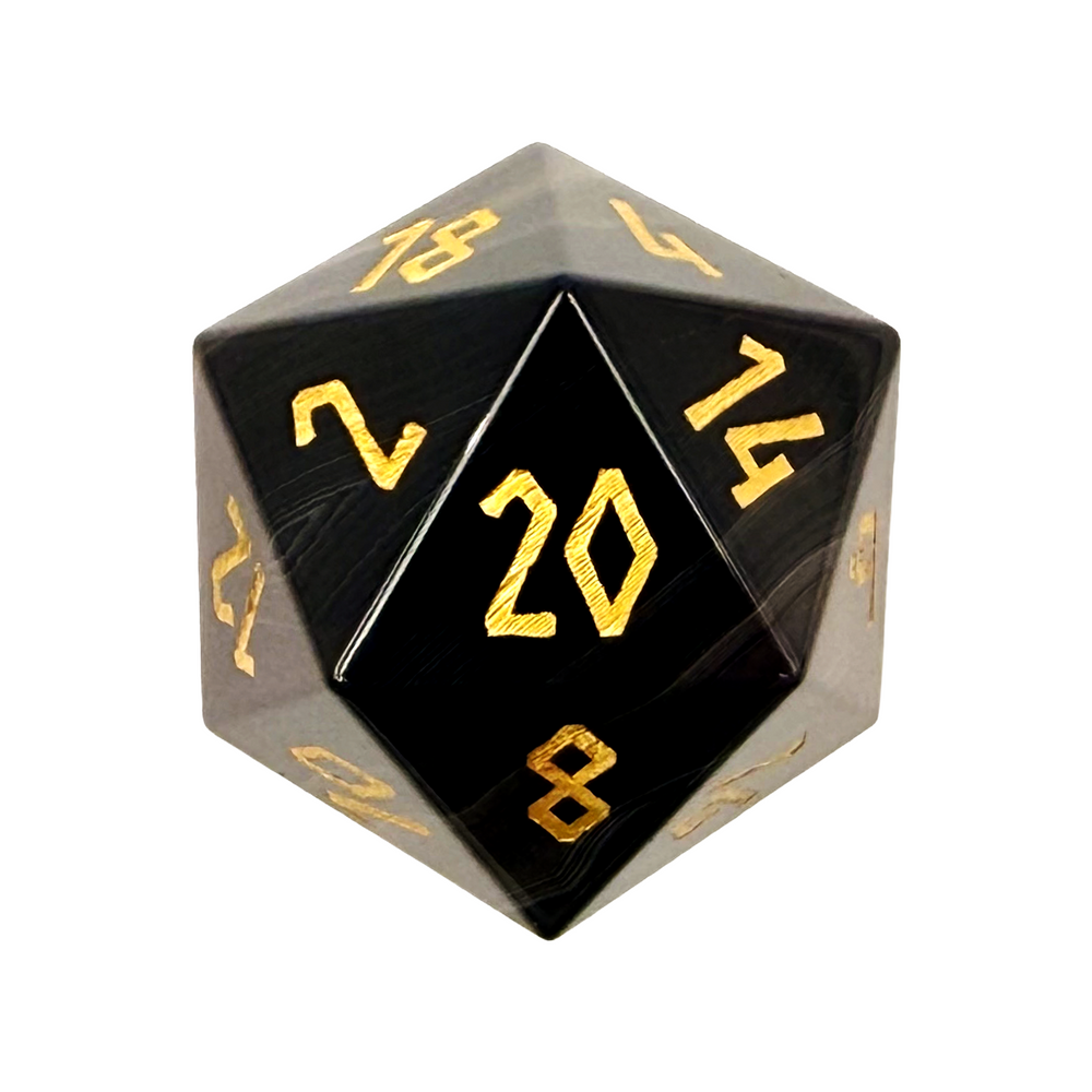 Black Striped Agate - Boulder 30mm Gemstone Dice