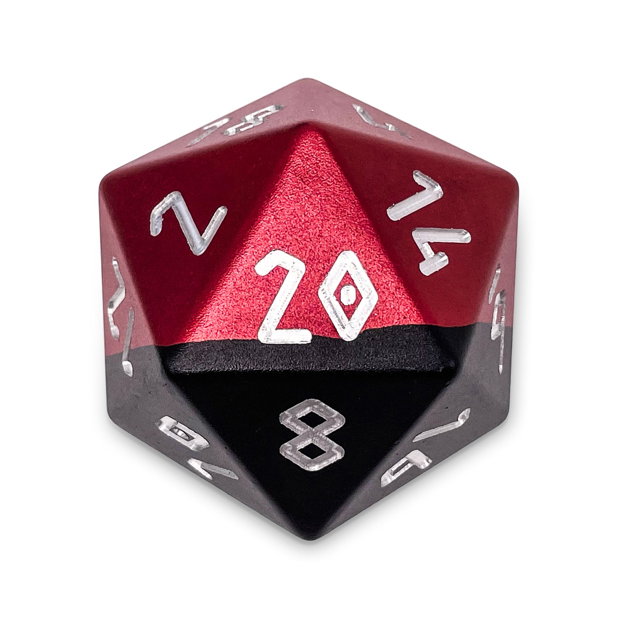 Blood Thirsty - Boulder® 55mm 6063 Aluminum Hybrid Dice-Aluminum Dice-Norse Foundry-Norse Foundry-aluminum dice-dungeons & dragons-d&d dice-rpg dice-d20-d&d-55mm-oversize-boulder-perfect for tabletop rpgs