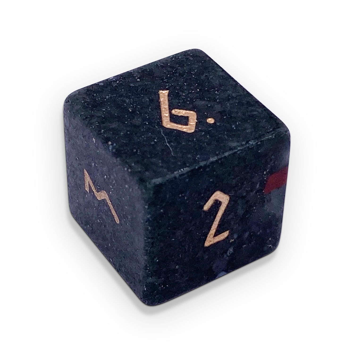Bloodstone - Single D6 Gemstone Dice-Gemstone Dice-Norse Foundry-Norse Foundry-dungeons & dragons-d&d dice-rpg d6-gemstone d6-d&d-d6-perfect for tabletop rpgs