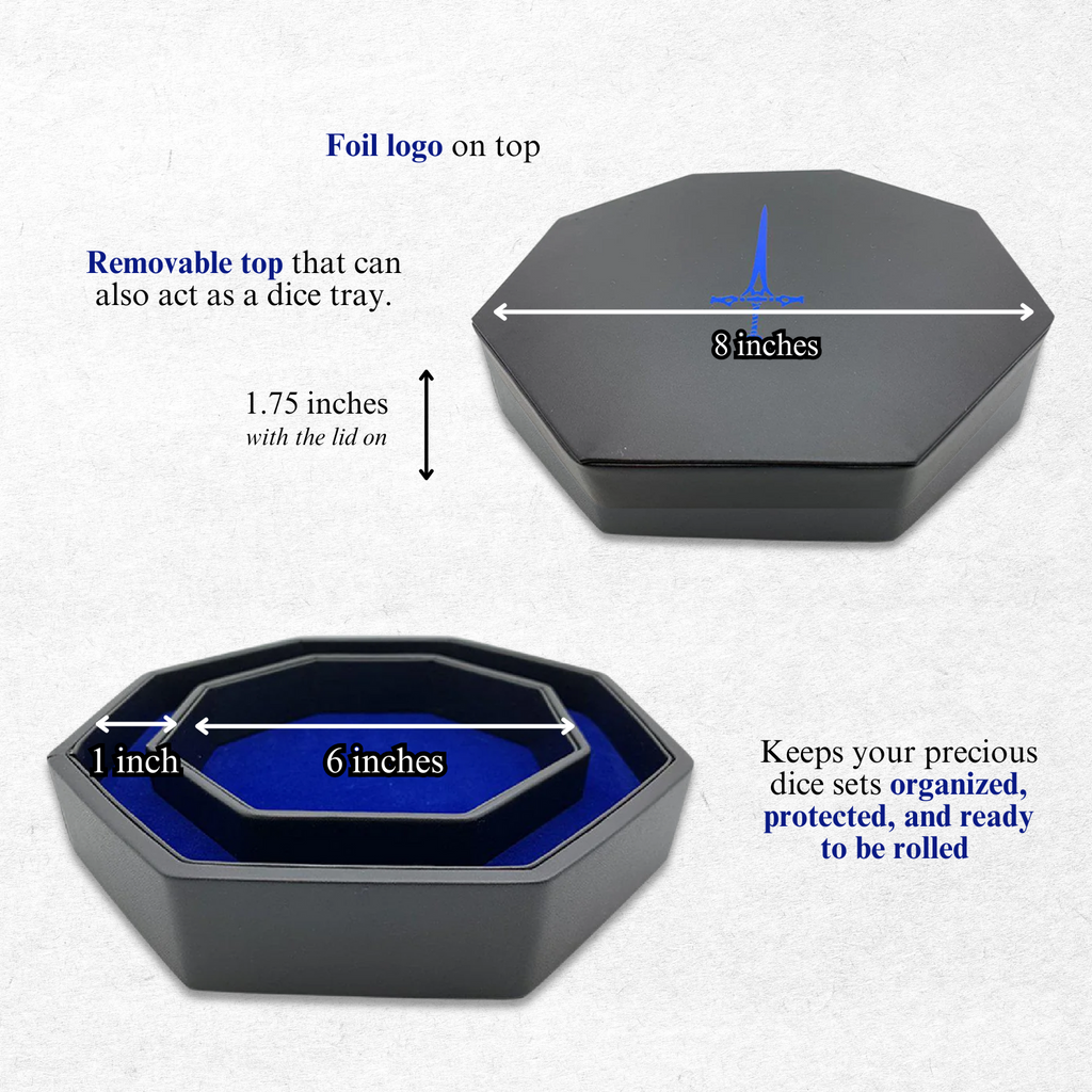 Blue Sword - Tray of Holding™ Dice Tray by Norse Foundry-Dice Tray-Norse Foundry-Dice Tray-D&D Dice Tray-D&D Dice Tray-D&D Accessories-DnD Dice Storage