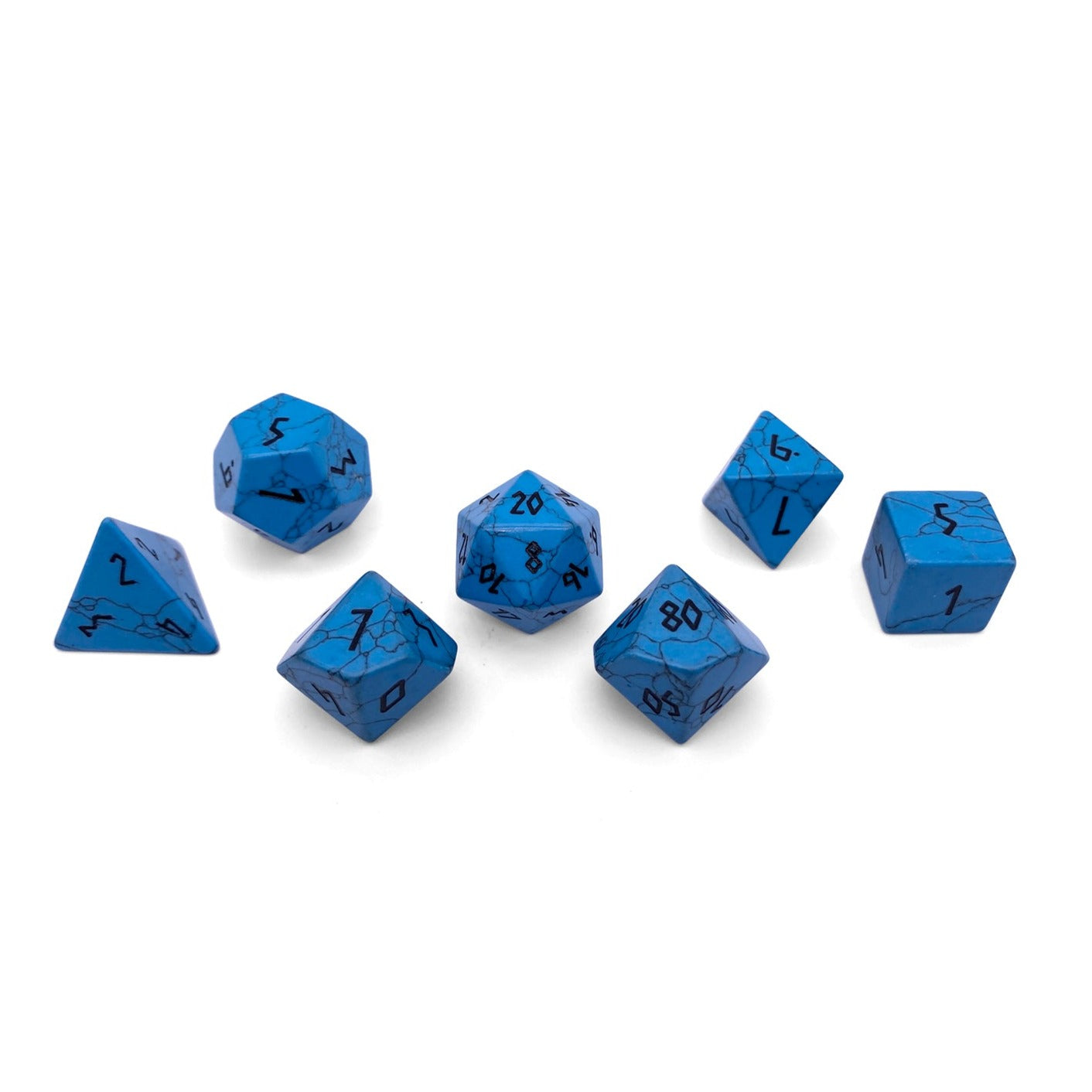 Blue Turquoise - 7 Piece RPG Set Gemstone Dice-Gemstone Dice-Norse Foundry-Gemstone Dice-Dungeons and Dragons Dice-Gem Dice-DND Dice-Gaming Dice-Perfect for Tabletop RPGs-Dice Set