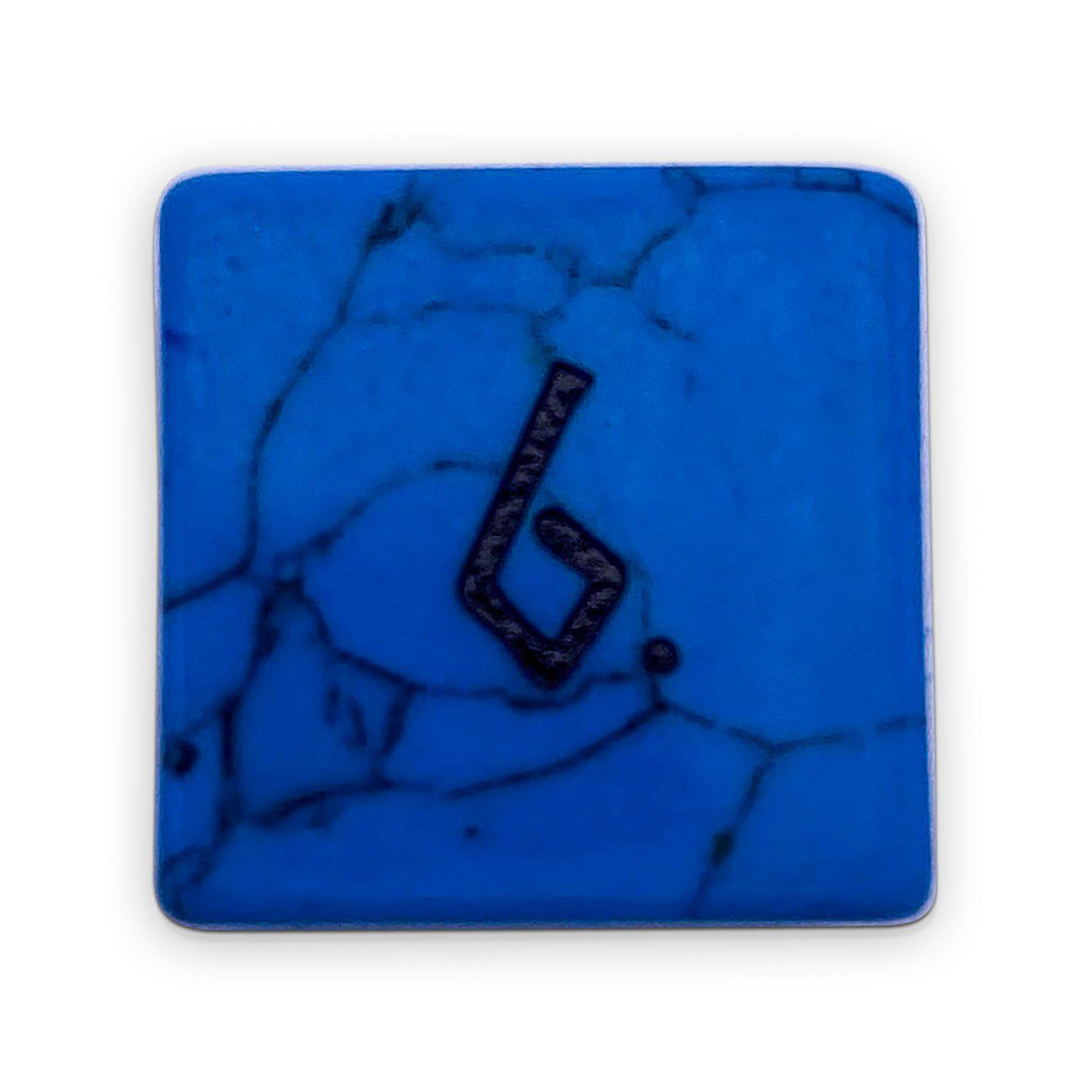 Blue Turquoise - Single D6 Gemstone Dice - NOR 01157