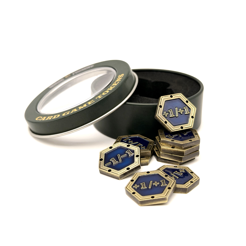 +1/+1 & -1/-1 CCG Tokens - Gold with Blue