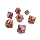 Bronzite Orange Imperial Jasper - 7 Piece RPG Set TruStone Dice-TruStone Dice-Norse Foundry-Gemstone Dice-Dungeons & Dragons Dice-Gem Dice-DnD Dice-Gaming Dice-Perfect for Tabletop RPGs-Dice Set