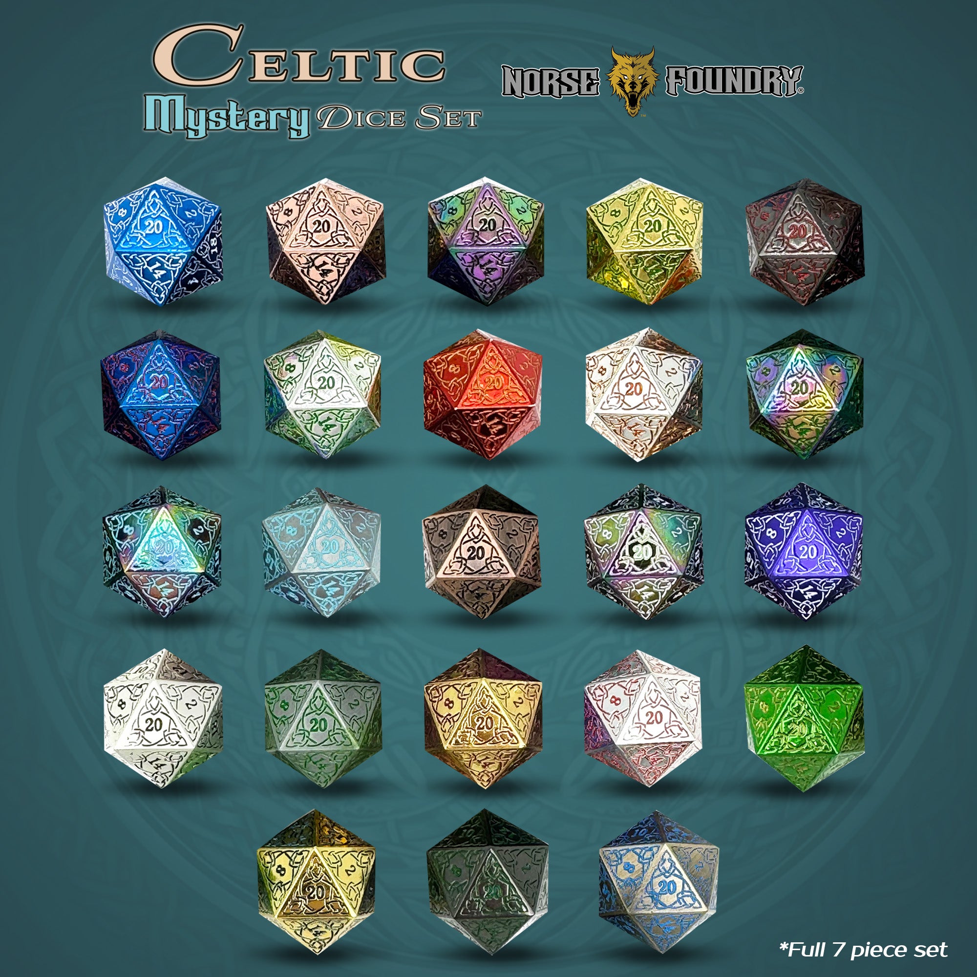 Celtic Mystery Dice Set-Mystery Deals-Norse Foundry-mystery dice-dungeons and dragons-dungeons & dragons-dnd-mystery deal-Perfect for Tabletop RPGs