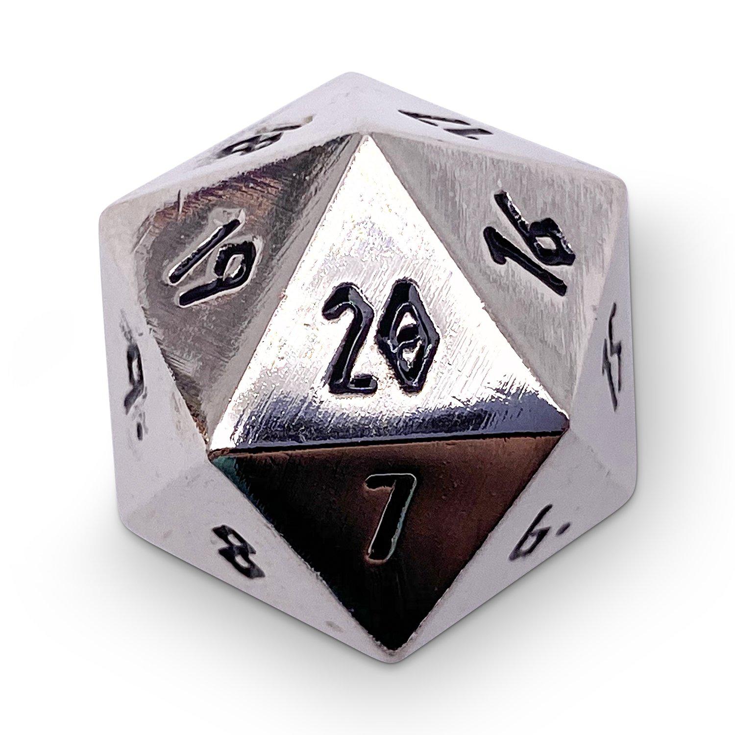 Chainmail Silver Metal Countdown Dice 25mm - NOR 03905