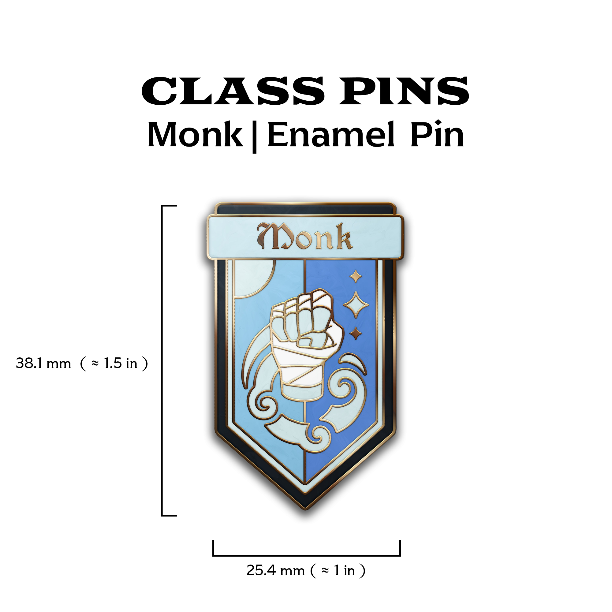 Class Pin - Monk-Enamel Pin-Norse Foundry -d&d-dungeons & dragons-accessories-d&d pin-class pin-pin collections