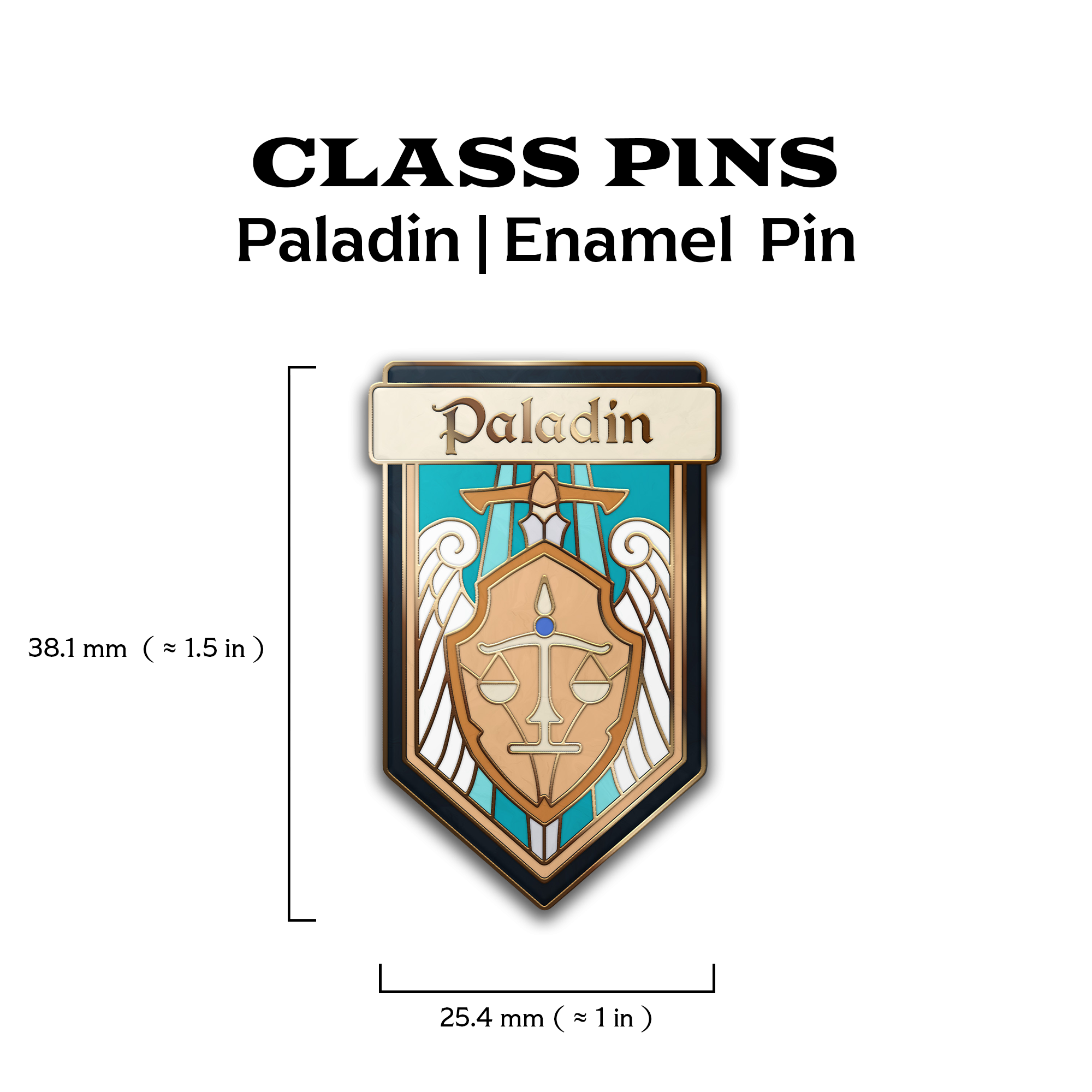 Class Pin - Paladin-Enamel Pin-Norse Foundry -D&D Enamel Pin-D&D Pin-Dungeons and Dragons Enamel Pin-D&D Accessories