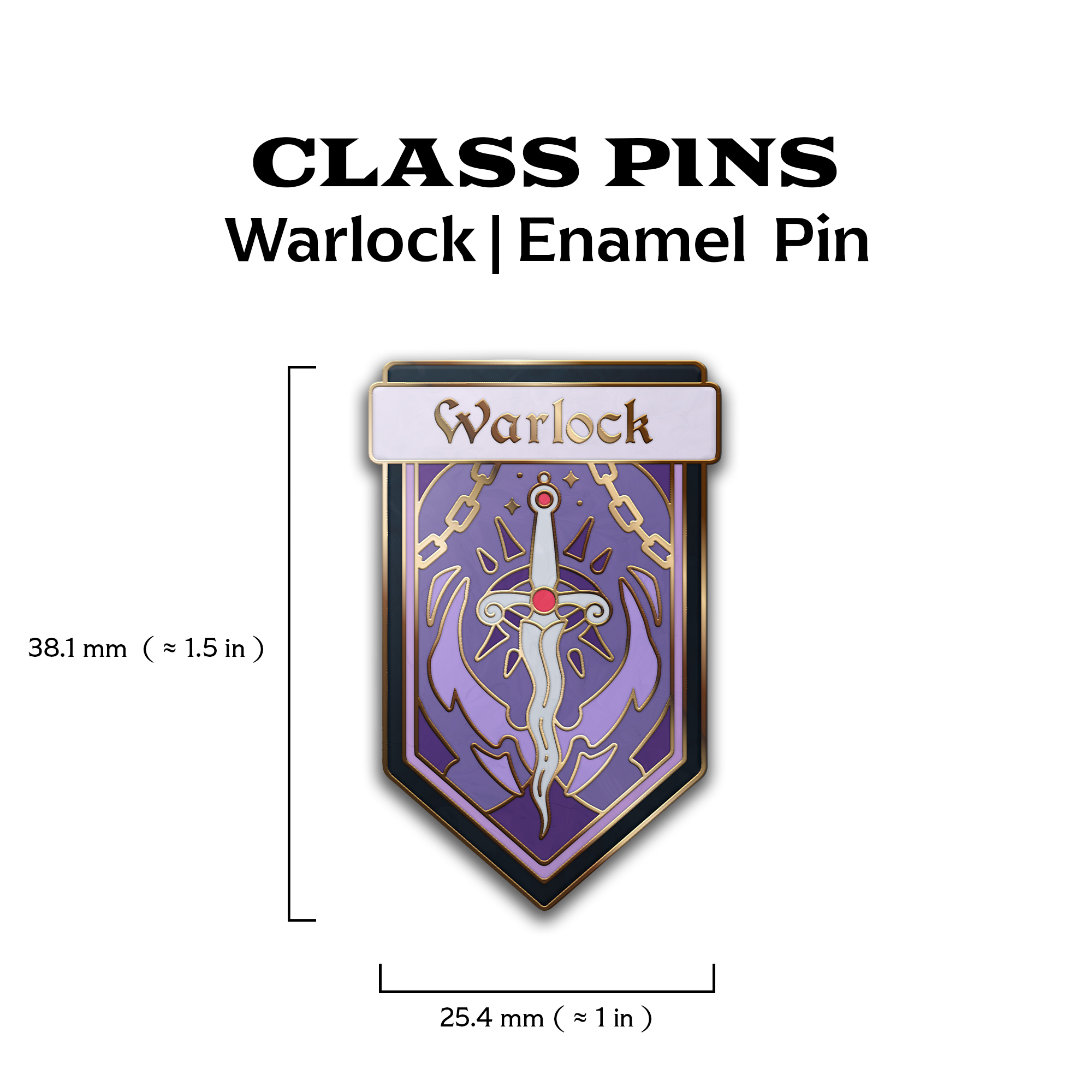Class Pin - Warlock-Enamel Pin-Norse Foundry -D&D Enamel Pin-D&D Pin-Dungeons and Dragons Enamel Pin-D&D Accessories