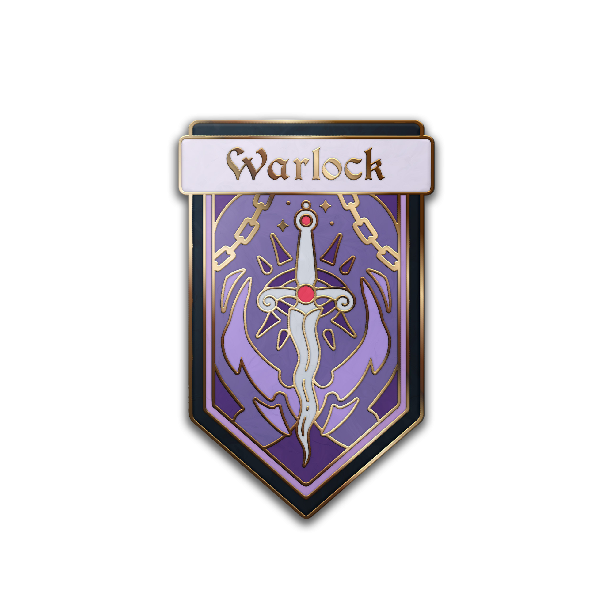 Class Pin - Warlock-Enamel Pin-Norse Foundry -d&d-dungeons & dragons-accessories-d&d pin-class pin-pin collections