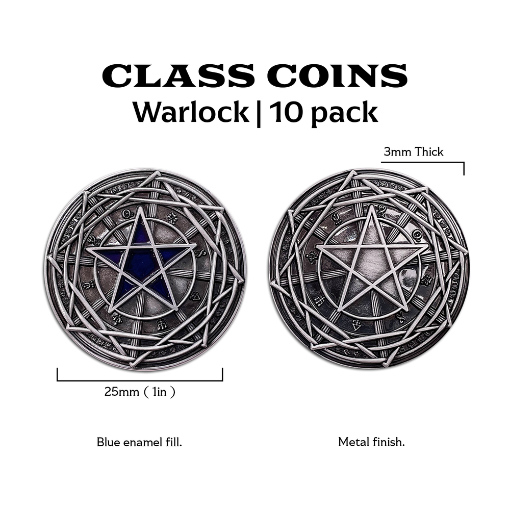 Class Coins - Warlock Metal Coins Set of 10