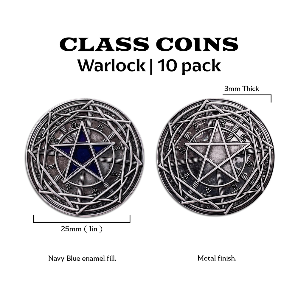 Class Coins - Warlock Metal Coins Set of 10