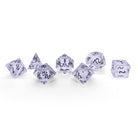 Clear Crystal - Black Font 7 Piece RPG Set Glass Dice-Glass Dice-Norse Foundry-Gemstone Dice-Dungeons and Dragons Dice-Gem Dice-D&D Dice-Gaming Dice-Perfect for Tabletop RPGs-Dice Set