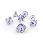 Clear Crystal - Black Font 7 Piece RPG Set Glass Dice-Glass Dice-Norse Foundry-Gemstone Dice-Dungeons and Dragons Dice-Gem Dice-D&D Dice-Gaming Dice-Perfect for Tabletop RPGs-Dice Set