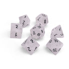 Clear Crystal Quartz - 7 Piece RPG Set Gemstone Dice-Gemstone Dice-Norse Foundry-Gemstone Dice-Dungeons & Dragons Dice-Gem Dice-DnD Dice-Gaming Dice-Perfect for Tabletop RPGs-Dice Set