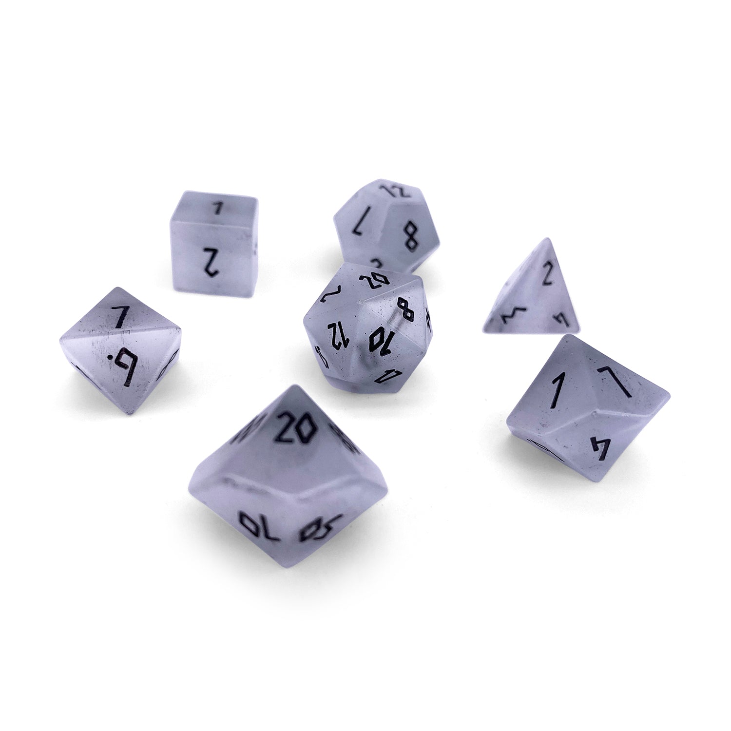 Clear Cats Eye - 7 Piece RPG Set Glass Dice