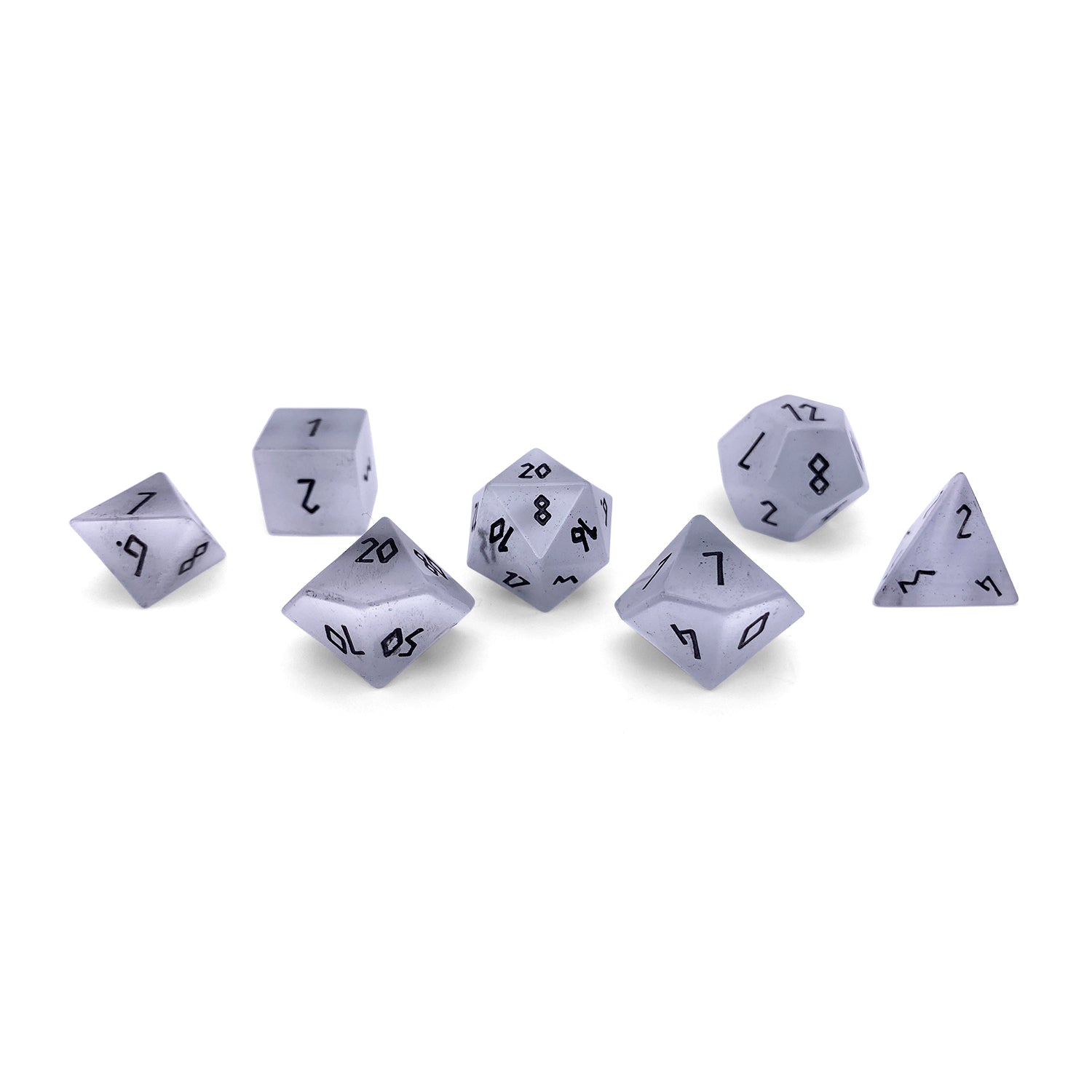 Clear Cats Eye - 7 Piece RPG Set Glass Dice
