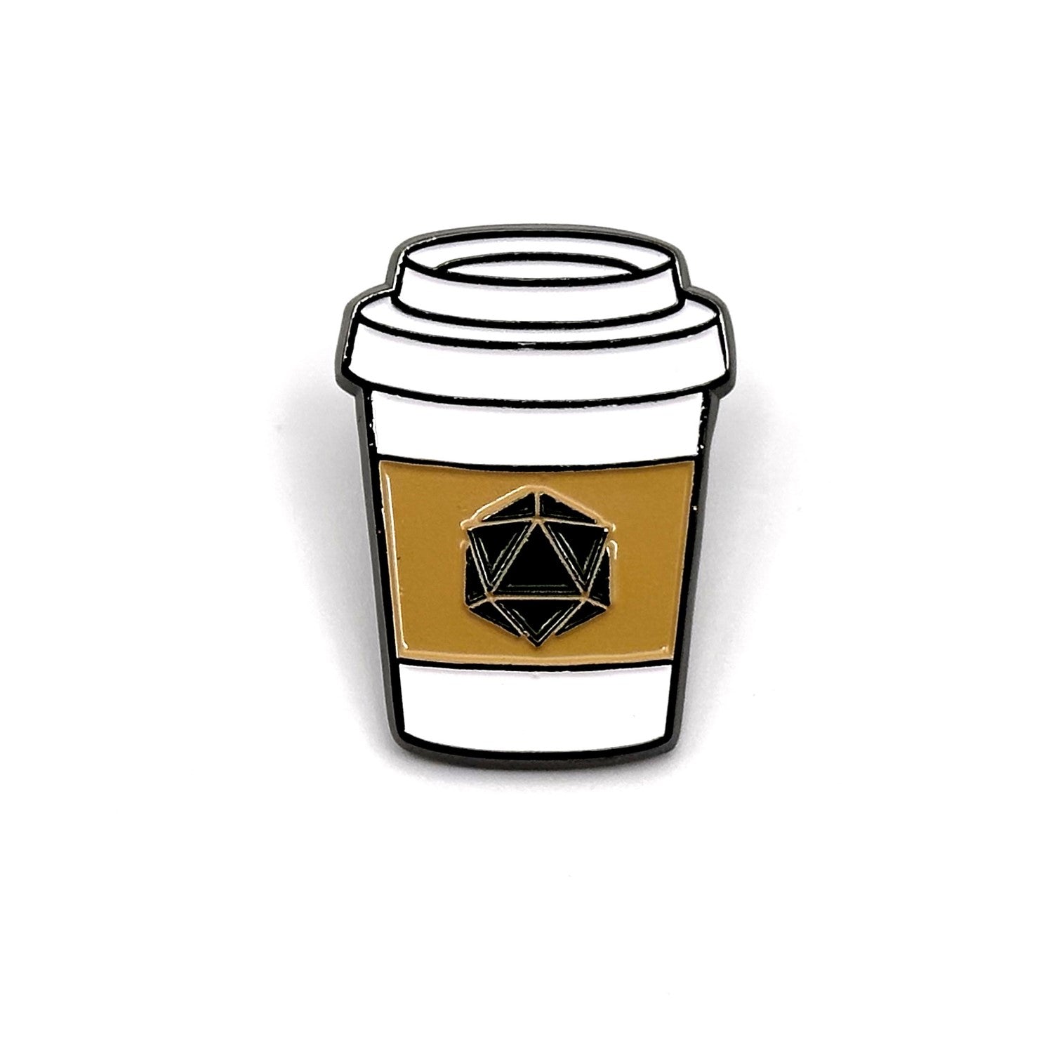 Coffee Cup D20 Pin-Norse Foundry-D&D Enamel Pin-DND Pin-Dungeons and Dragons Enamel Pin-DND Accessories