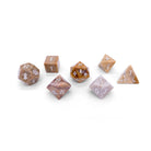 Coral Fossil - 7 Piece RPG Set Gemstone Dice-Gemstone Dice-Norse Foundry-Gemstone Dice-Dungeons & Dragons Dice-Gem Dice-D&D Dice-Gaming Dice-Perfect for Tabletop RPGs-Dice Set