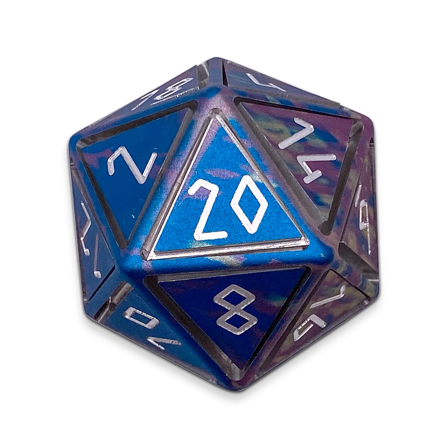 Cotton Candy - Nimbus™ Boulder® 55mm 6063 Aluminum Wondrous Dice-Dice-Norse Foundry-Norse Foundry-aluminum dice-dungeons & dragons-d&d dice-rpg dice-d20-d&d-55mm-oversize-boulder-perfect for tabletop rpgs