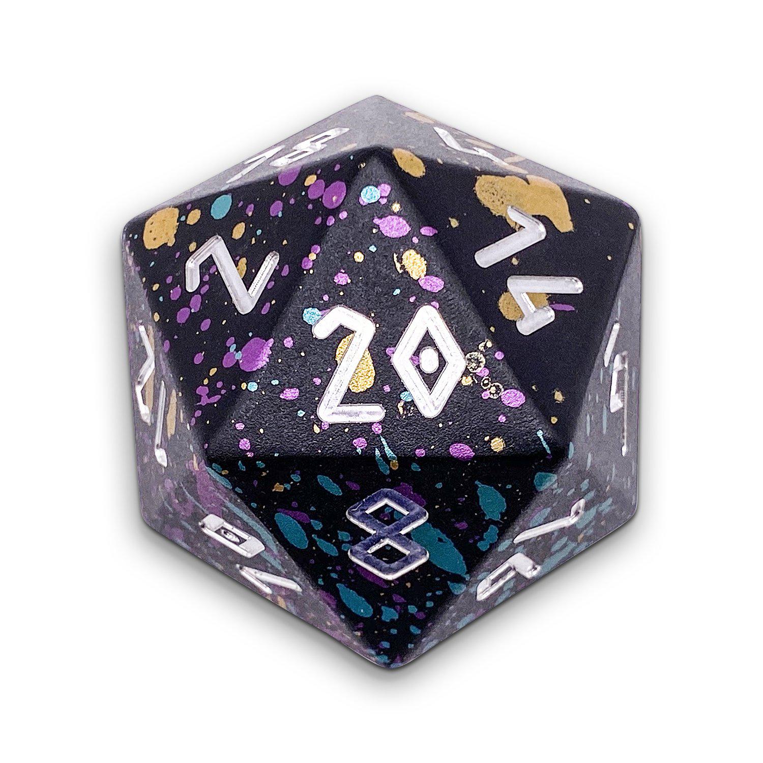 Court Jester - Boulder® 55mm 6063 Aluminum Wondrous Dice-Dice-Norse Foundry-Norse Foundry-aluminum dice-dungeons & dragons-d&d dice-rpg dice-d20-d&d-55mm-oversize-boulder-perfect for tabletop rpgs