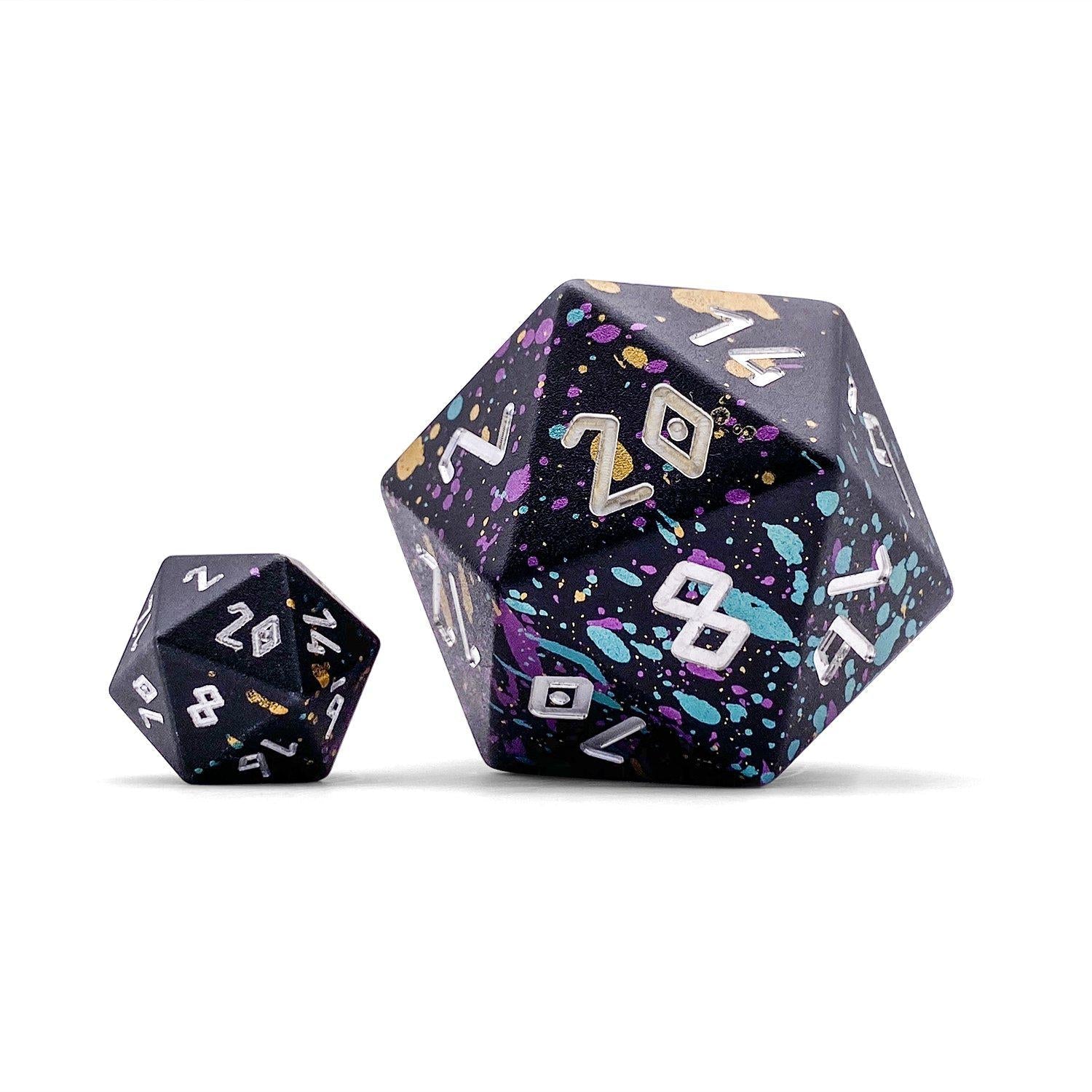 Court Jester - Boulder® 55mm 6063 Aluminum Wondrous Dice-Dice-Norse Foundry-Norse Foundry-aluminum dice-dungeons & dragons-d&d dice-rpg dice-d20-d&d-55mm-oversize-boulder-perfect for tabletop rpgs