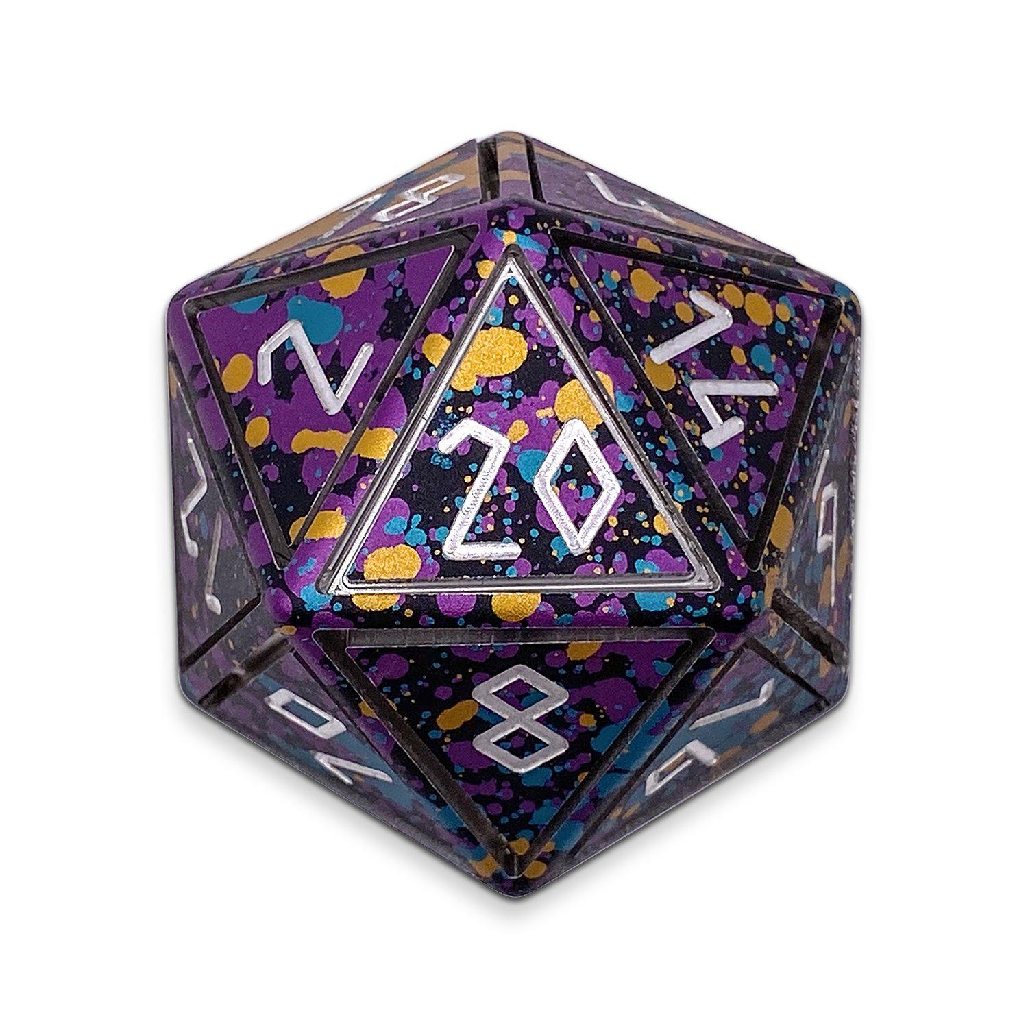 Court Jester - Nimbus™ Boulder® 55mm 6063 Aluminum Wondrous Dice-Dice-Norse Foundry-Norse Foundry-aluminum dice-dungeons & dragons-d&d dice-rpg dice-d20-d&d-55mm-oversize-boulder-perfect for tabletop rpgs