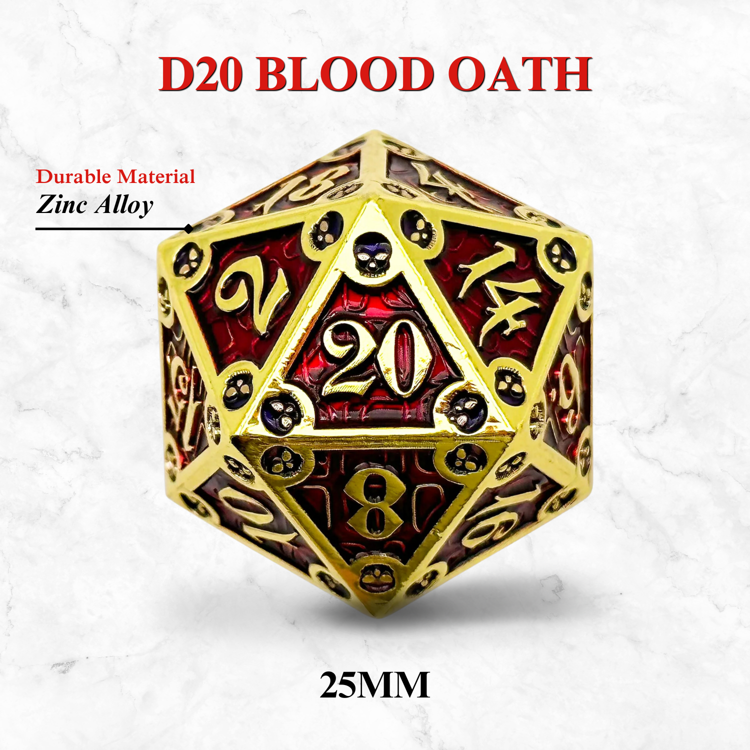 Dungeon Delve Runestones™ - 25mm D20 - Blood Oath - NOR 00802