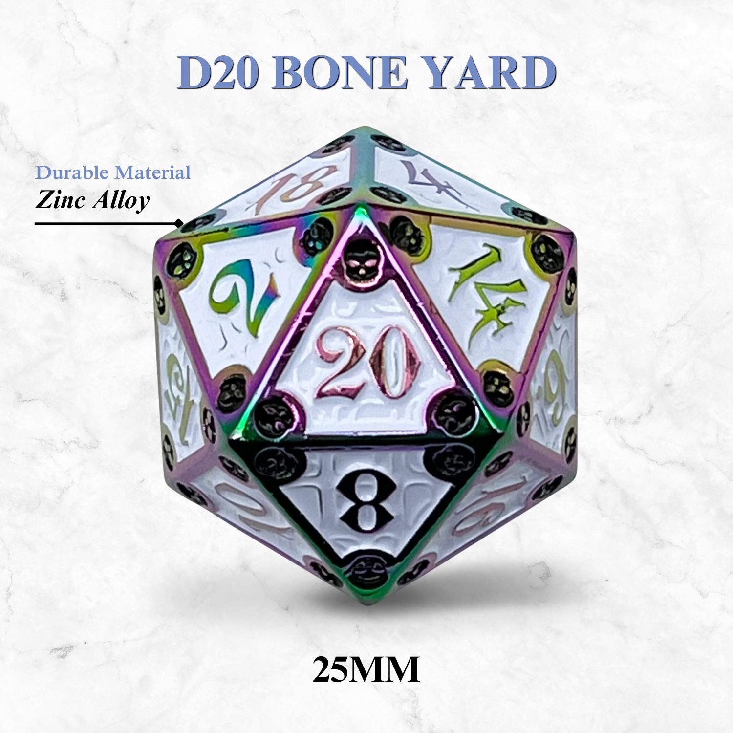 Dungeon Delve Runestones™ - 25mm D20 - Bone Yard