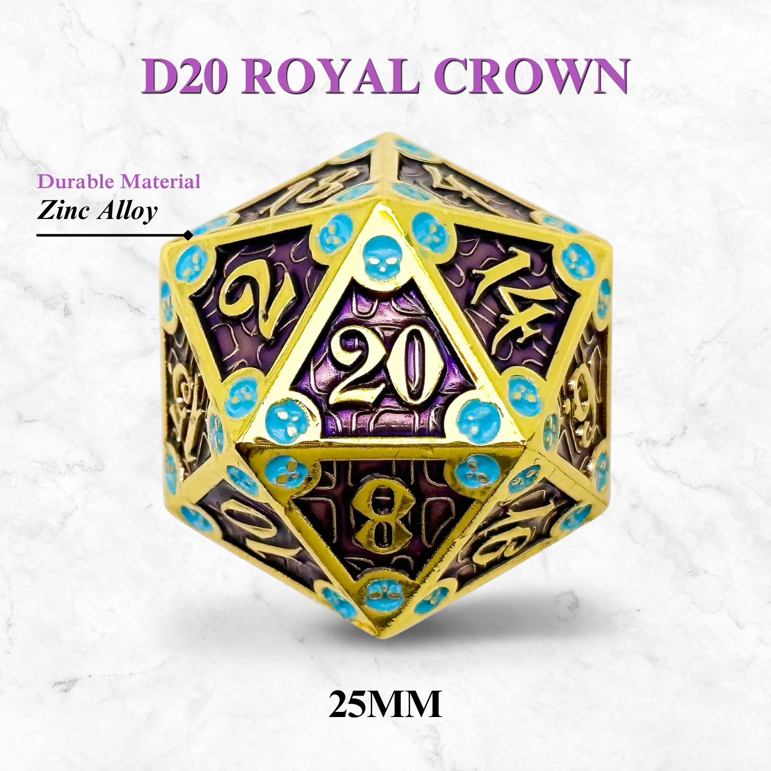Dungeon Delve Runestones™ - 25mm D20 - Royal Crown