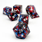 Dark Circus - 7 Piece RPG 6063 Aluminum Wondrous Dice-Wondrous Dice | Set of 7-Norse Foundry-Norse Foundry-aluminum dice-dungeons & dragons-d&d dice set-rpg dice set-aluminum d&d dice set-d&d-lightweight-perfect for tabletop rpgs