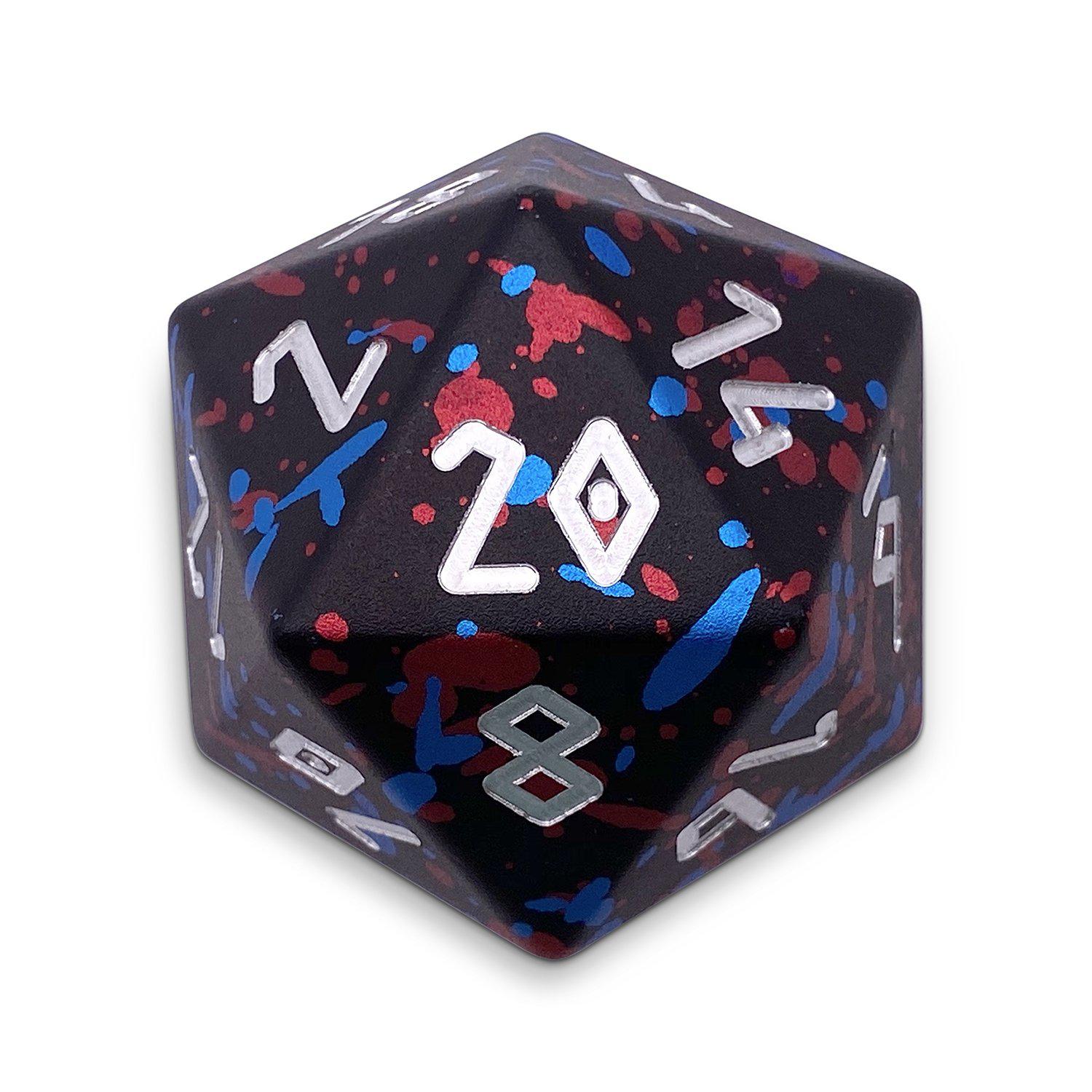 Dark Circus - Boulder® 55mm 6063 Aluminum Wondrous Dice-Aluminum Dice-Norse Foundry-Norse Foundry-aluminum dice-dungeons & dragons-d&d dice-rpg dice-d20-d&d-55mm-oversize-boulder-perfect for tabletop rpgs