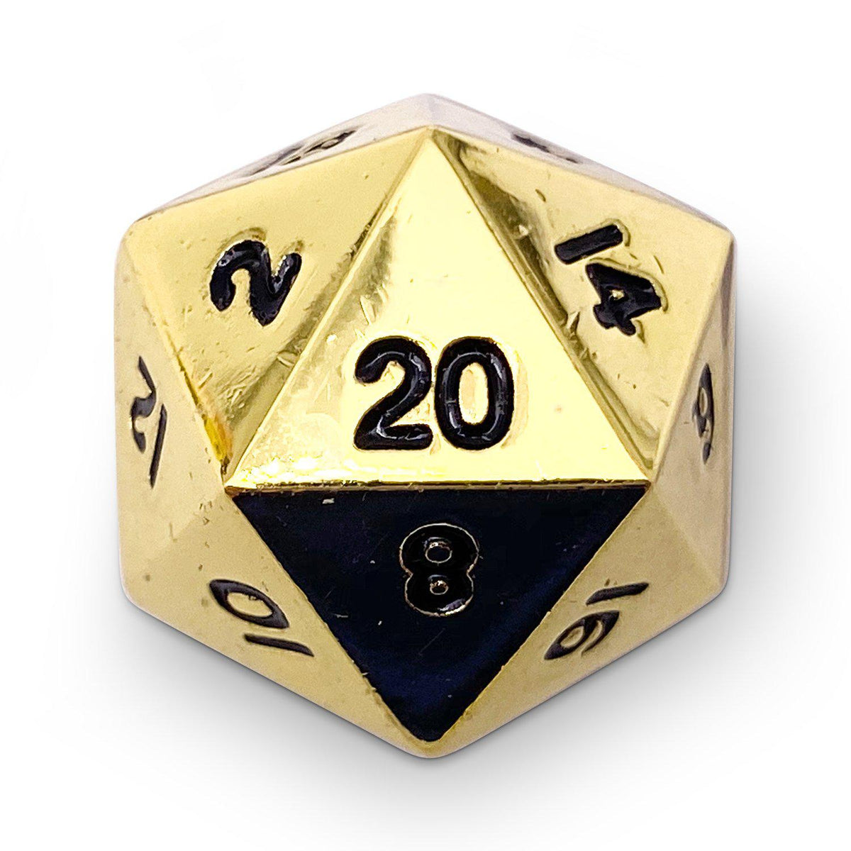 Single Alloy D20 in Dead Man&#39;s Gold by Norse Foundry - NOR 04556